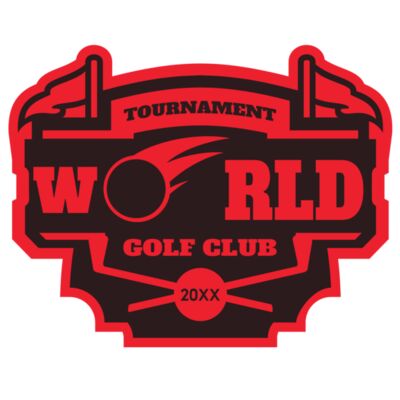 World Tournament Golf club logo template 縮圖