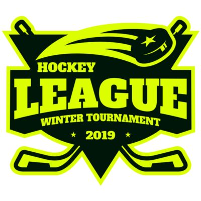 League Hockey Winter Tournament logo template 縮圖