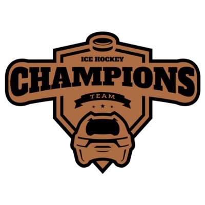 Champions Team Ice Hockey logo template 縮圖