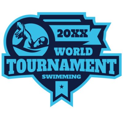 Tournament World  Swimming logo template 縮圖